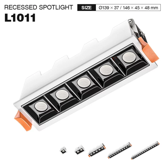 L1011– 10W 3000K 36˚N/B Ra80 White–  Spotlights-Linear Lights--01