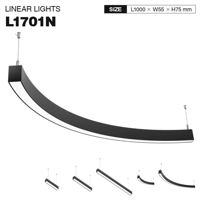 L1701N–48W 4000K 110˚N/B Ra80 Negru– Lumină liniară-Iluminat liniar modern-SLL001-A-01