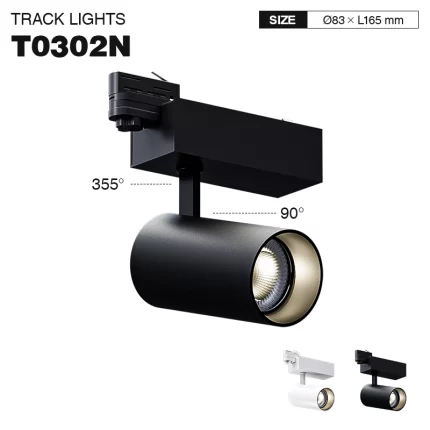 T0302N – 35W 3000K 36˚N/B Ra90 Black – Tracking Lights-Basement Track Lighting--01