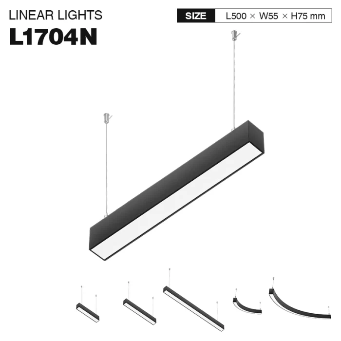 L1704N – 15 W 4000 K 110˚N/B Ra80 Preto – Iluminação linear para lojas de varejo de luz-SLL001-A-01