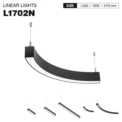 L1702N–24W 4000K 110˚N/B Ra80 Zwart– Lineair licht-24W LED Lineaire lichten-SLL001-A-01