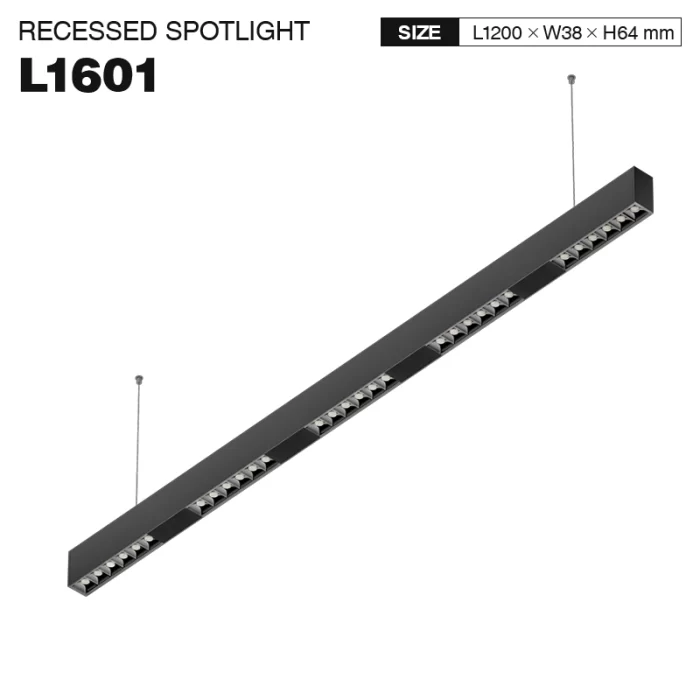 L1601 –30W 3000K 34˚N/B Ra80 ब्लॅक- LED लिनियर लाइट-गॅरेज लाइटिंग--01