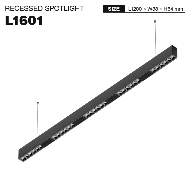 L1601 –30W 3000K 34˚N/B Ra80 Black– LED Linear Lights-Office Lighting--01