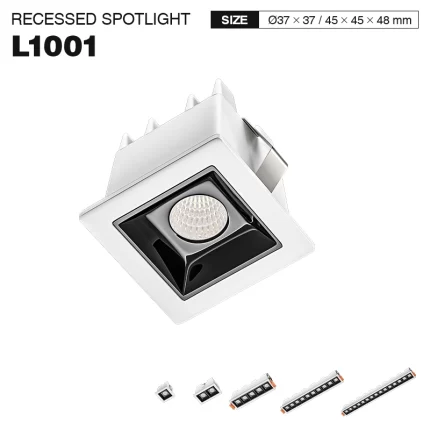 L1001– 1W 3000K 36˚N/B Ra80 White–  Spotlights-Linear Lights--01