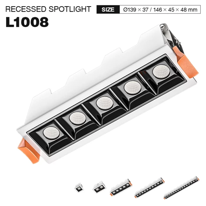 L1008– 10W 4000K 36˚N/B Ra80 ವೈಟ್– ಸ್ಪಾಟ್‌ಲೈಟ್‌ಗಳು-ರಿಸೆಸ್ಡ್ ಸ್ಪಾಟ್‌ಲೈಟ್‌ಗಳು--01