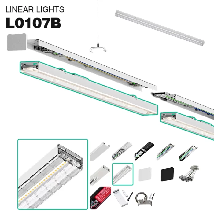 L0107B –50W 4000K 90˚N/B Ra80 Branco– Luzes Lineares LED - Iluminação de Supermercado --01