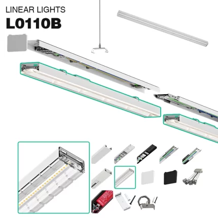 L0110B –50W 5000K 90˚N/B Ra80 Bianco– Luci lineari a LED-Illuminazione per negozi al dettaglio--01