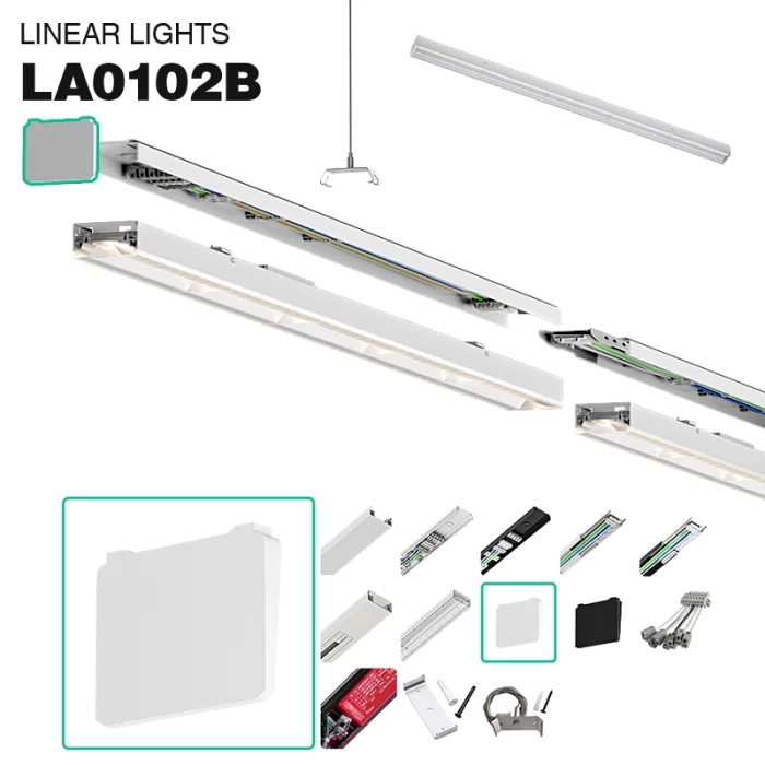 MLL002-A Tampas brancas para luzes lineares-Acessórios - 01