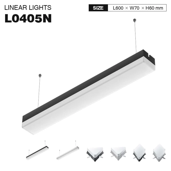L0405N –15W 4000K 120˚N/B Ra80 Noir– Lumière linéaire LED-Éclairage de magasin de détail--01