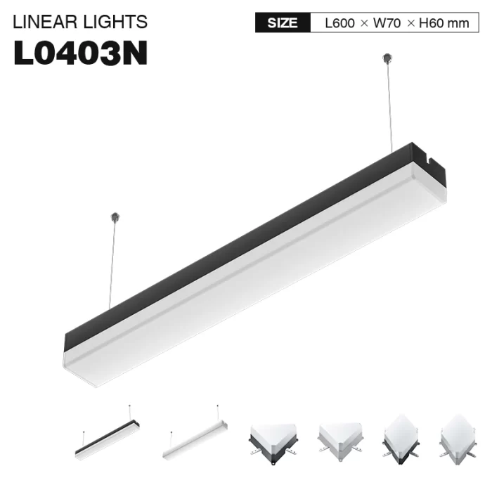 L0403N –30W 4000K 120˚N/B Ra80 Noir– Lumière linéaire LED-Éclairage suspendu linéaire--01