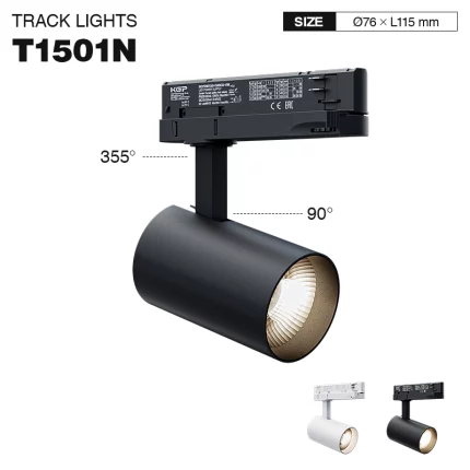 T1501N - 20W 4000K 36°N/B Ra80 Blanco - Luces de Riel LED-Iluminación de Riel Mini--01