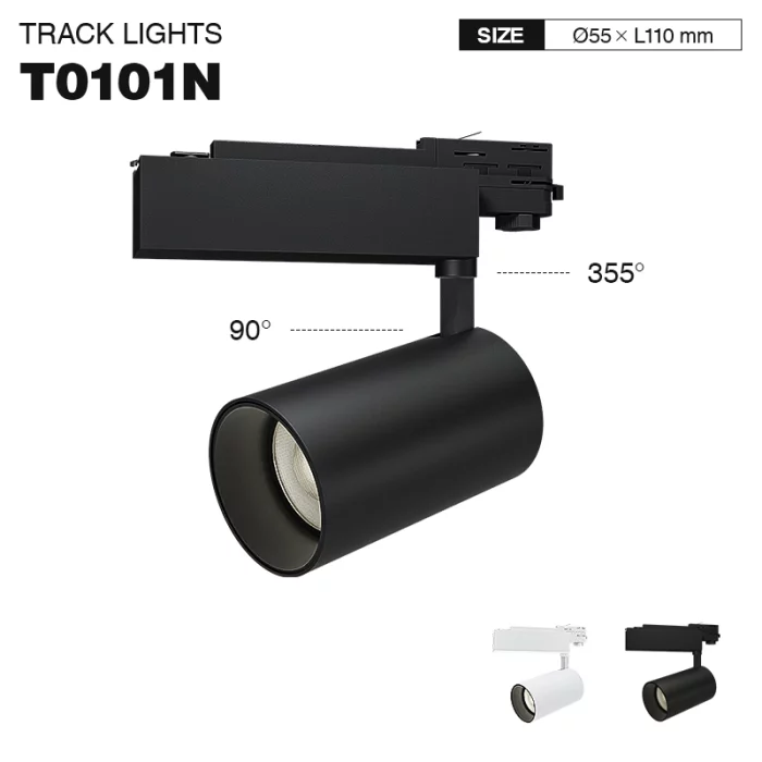 T0101N - 12W 3000K 24°N/B Ra80 أسود - مصابيح مسار LED - مصابيح كشاف LED 12W -TRL001-01