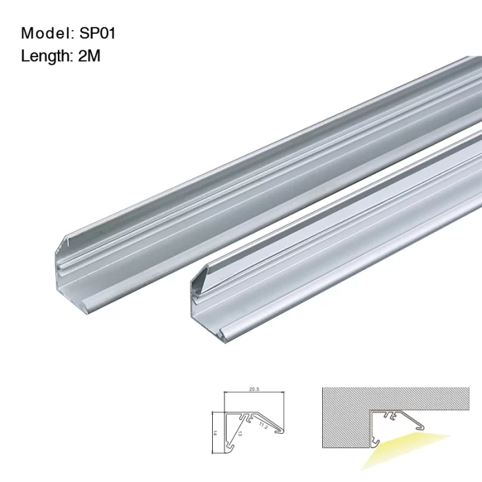 Perfil LED L2000×20.05×14 mm - SP01-Canal LED de montaxe en superficie--01