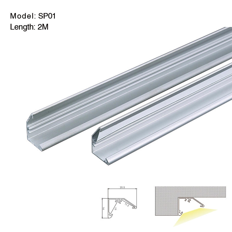 Profil LED L2000×20.05×14mm - SP01-Canal LED cu montare la suprafață--01