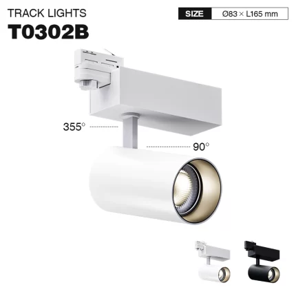 T0302B – 35W 3000K 36˚N/B Ra90 White – Tracking Lights-High CRI Led Track Lights--01
