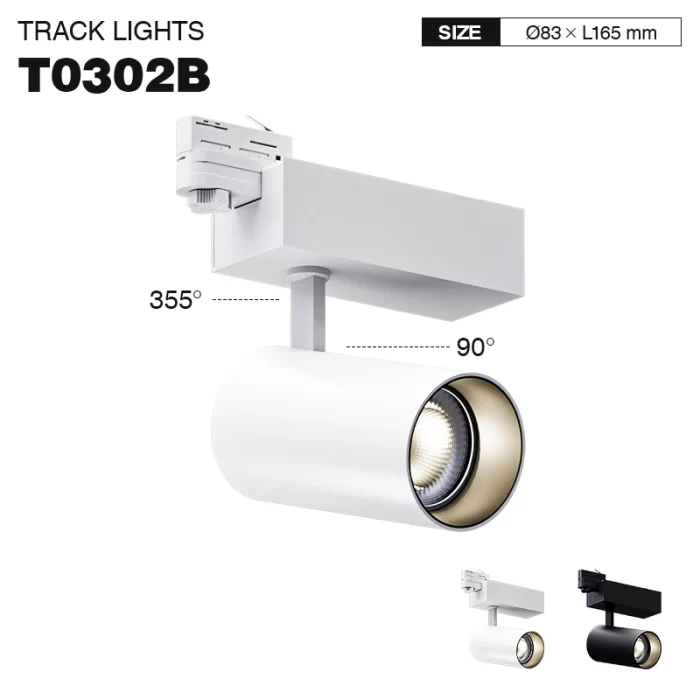 T0302B – 35W 3000K 36˚N/B Ra90 Branco – Luzes de rastreamento - Iluminação de loja de varejo - 01