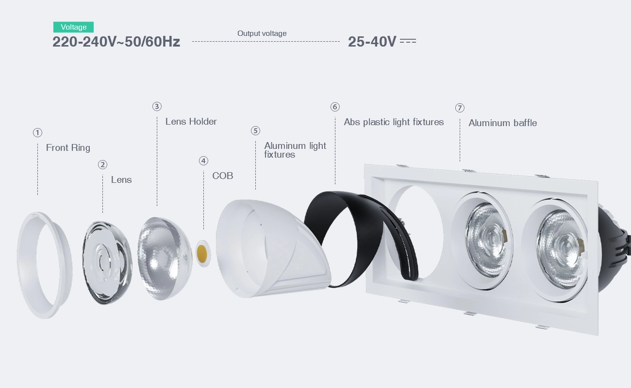C0401– 10W 3000K 24˚N/B Ra90 Blanc – Spots Encastrables LED-Projecteur Intérieur--02