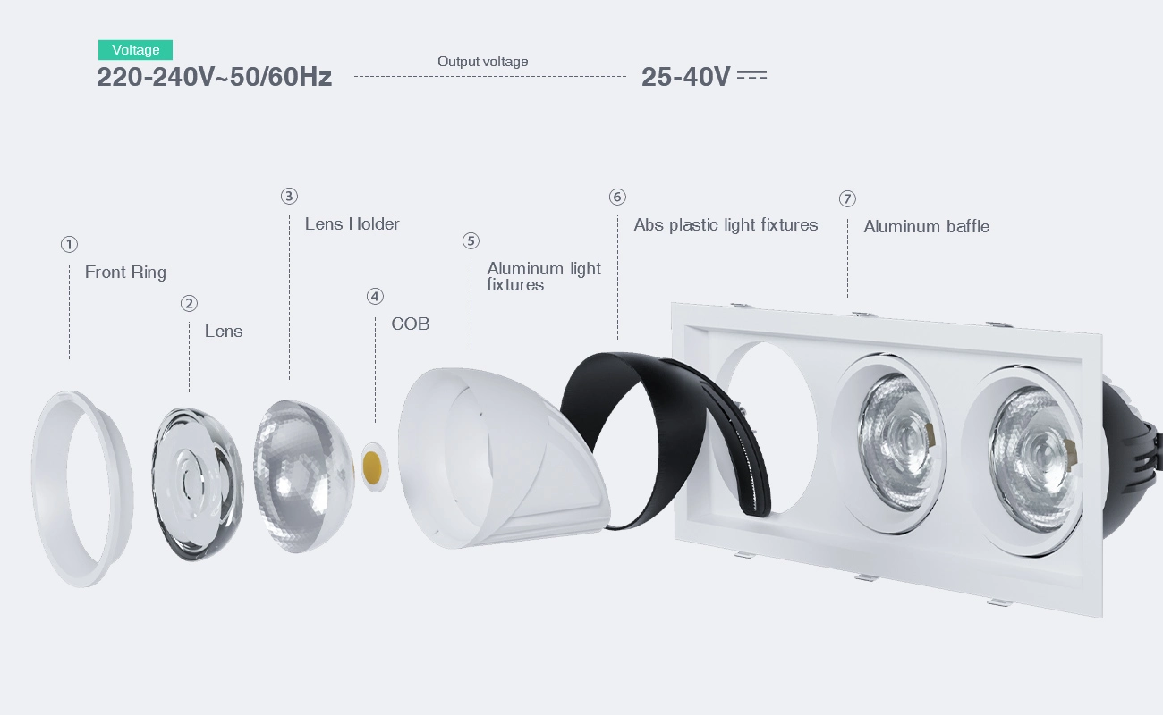 C0401– 10W 3000K 24˚N/B Ra90 Vit – LED-infällda spotlights-Inomhusspotlight--02