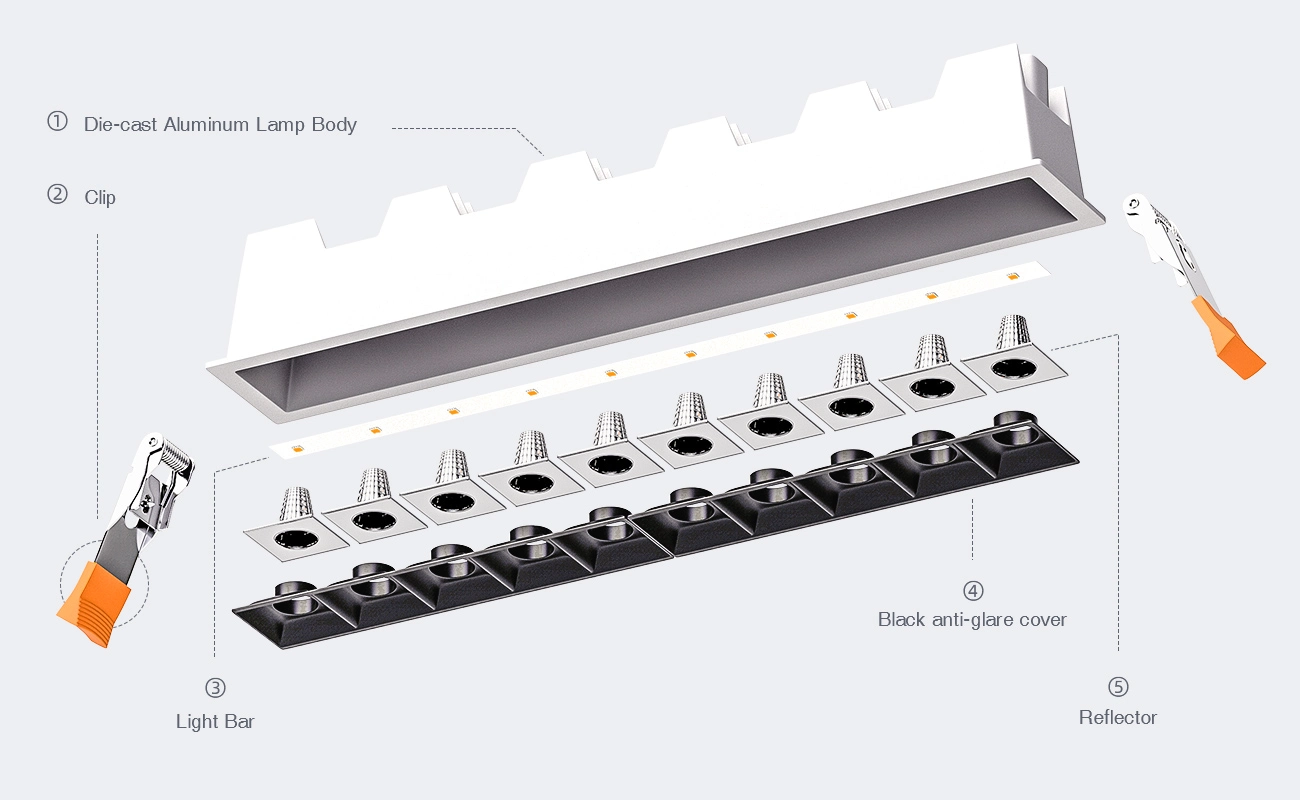 L1001– 1W 3000K 36˚N/B Ra80 White–  Spotlights-Office Lighting--02