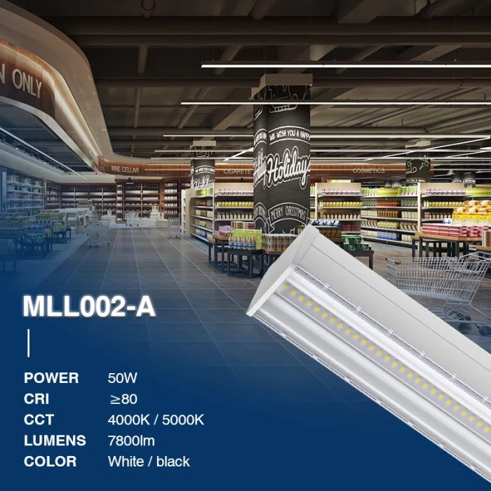 L0107B –50W 4000K 90˚N/B Ra80 Branco– Luzes lineares LED - Luzes LED lineares de alto brilho--02