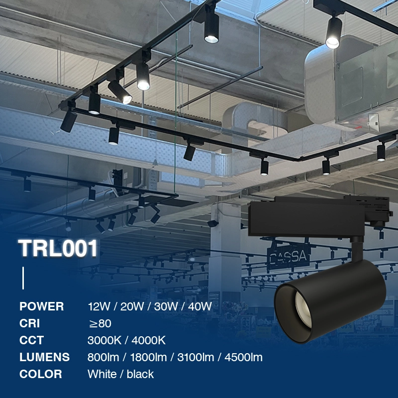 T0110N - 30W 3000K 36°N/B Ra80 Black - Track Lights-30W LED Track Lights-TRL001-02