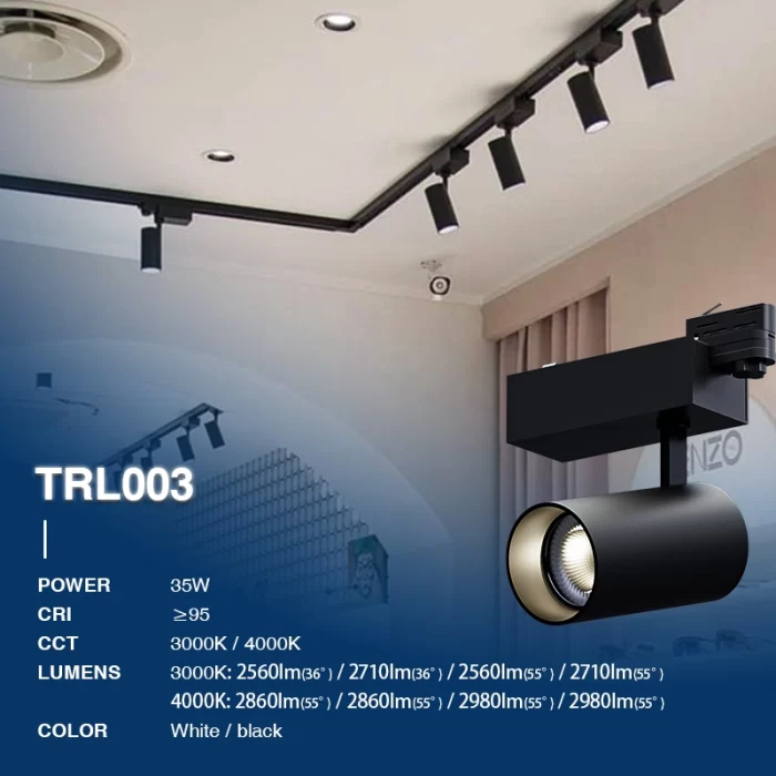 T0302N – 35 W 3000K 36˚N/B Ra90 Black — izsekošanas gaismas — virtuves sliežu apgaismojums --02
