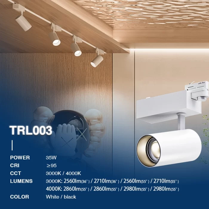 T0305B – 35W 4000K 36˚N/B Ra90 Бяло – Проследяващи светлини-Офис осветление--02