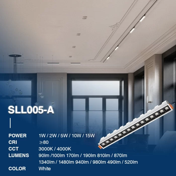 L1009– 15W 3000K 36˚N/B Ra80 Putih– Lampu Sorot-Cahaya Linear Tersembunyi--02