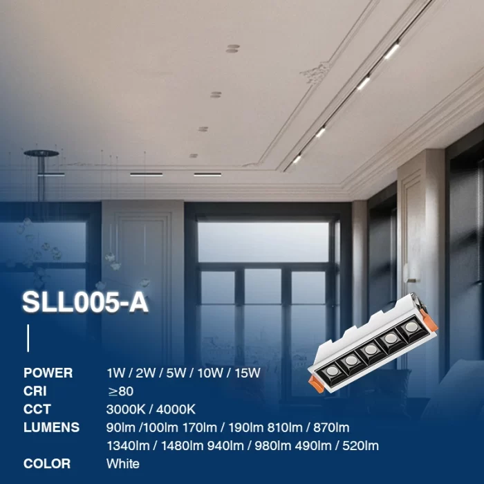 L1005– 5W 3000K 36˚N/B Ra80 Белый– Прожекторы-Офисное освещение--02
