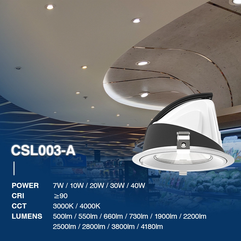 C0301 – 7W 3000K 24˚N/B Ra90 White – LED Recessed Spotlights-Bathroom Recessed Lighting--02