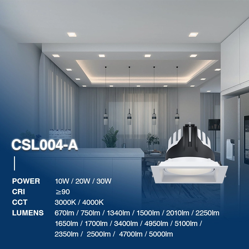 C0401– 10W 3000K 24˚N/B Ra90 White –   LED Recessed Spotlights-Living Room Recessed Lighting--02