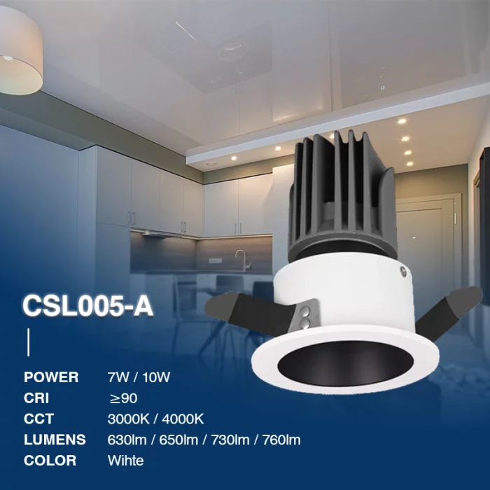 C0501–7W 3000K 24˚N/B Ra90 Nigra – LED Endomaj Spotlumoj-Domoĉambra Enkaŝita Lumo--02