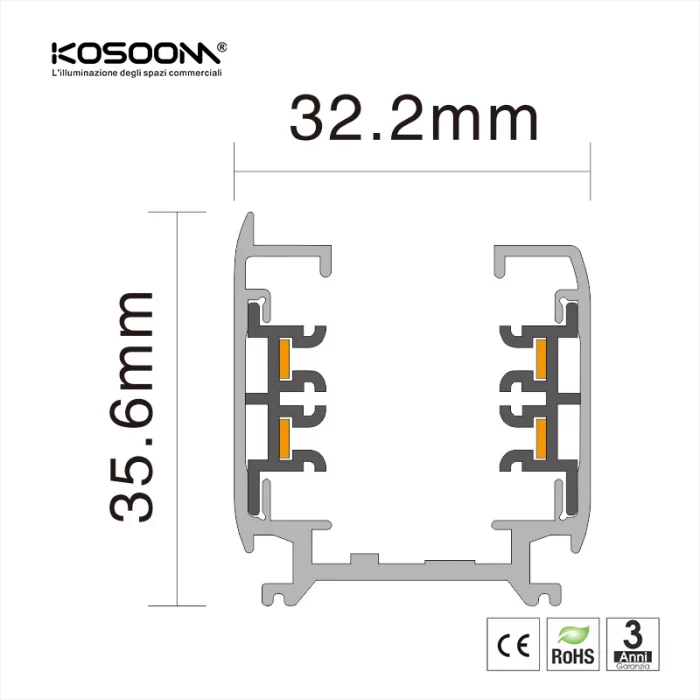 Binario Trifase 3000mm Bianco TRA001-AB03B Kosoom-Accessori--03