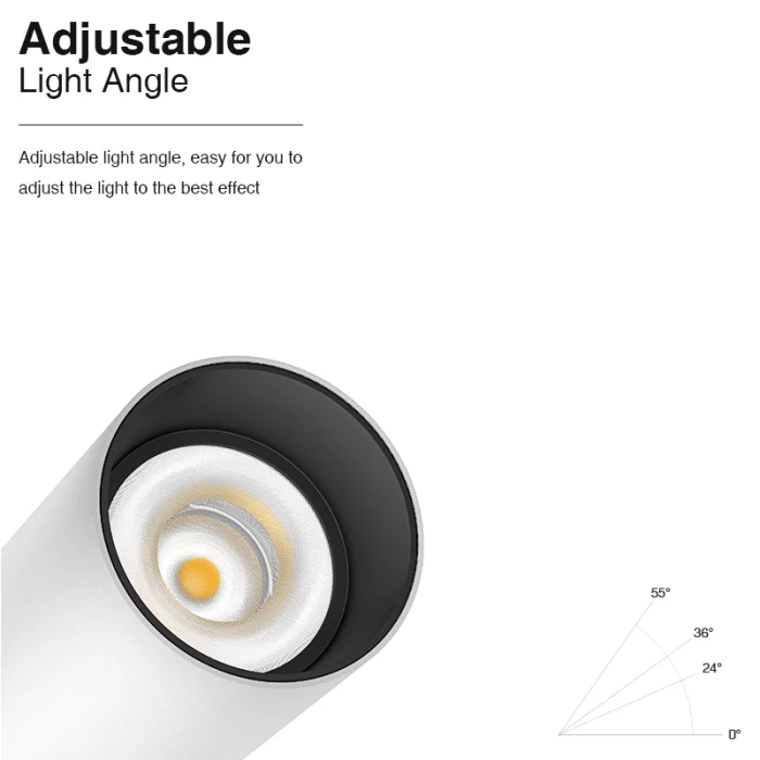 T0101N – 12 W 3000 K 24° N/B Ra80 Schwarz – LED-Schienenleuchten – Beleuchtung für Einzelhandelsgeschäfte – TRL001-03