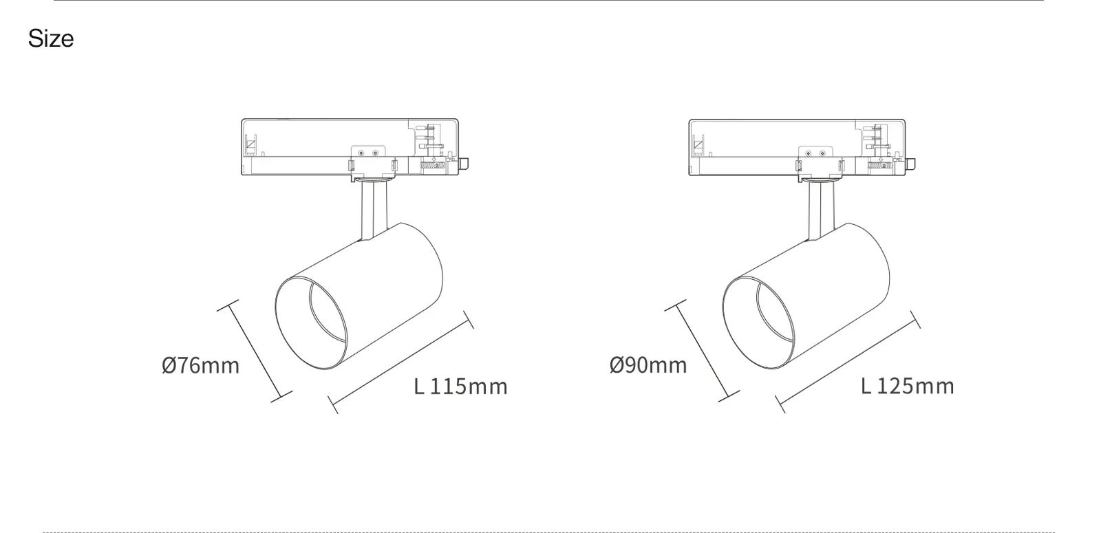 المصمم 20W / 30W مصباح المسار 4000K 700lm / 4000lm 36˚ شعاع تصميم أنيق TRL015-T1501N-Kosoom-20 واط أضواء المسار LED-04