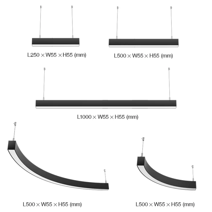 L1701N–48W 4000K 110˚N/B Ra80 Negro– Luz lineal-Iluminación lineal moderna-SLL001-A-06