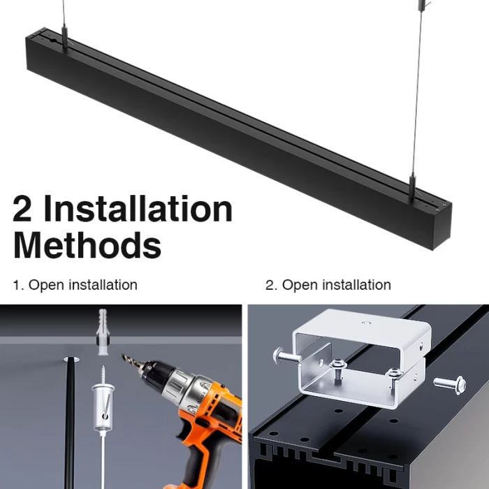 L1701N–48W 4000K 110˚N/B Ra80 Zwart– Lineair licht-lineaire kroonluchter eetkamer-SLL001-A-07