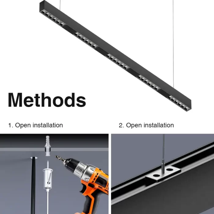 L1601 –30W 3000K 34˚N/B Ra80 Schwarz – LED-Linearleuchten – Lineare Einzelhandelsbeleuchtung – 08