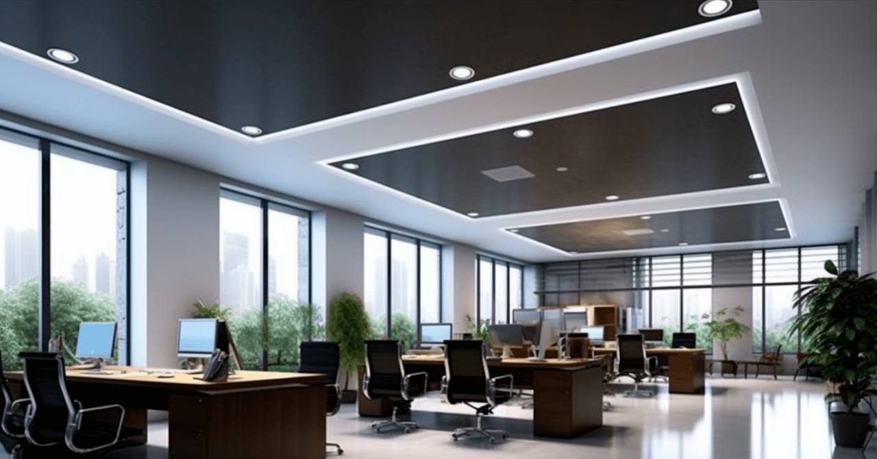 How many lumens of LED lights should be used for office lighting?