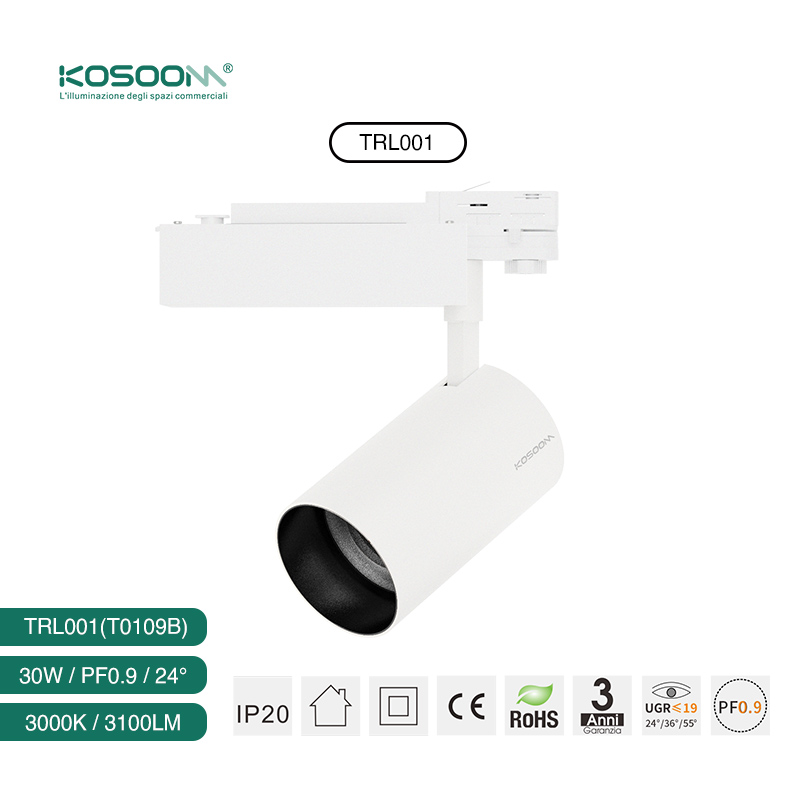 3000K 3100LM Beam Angle 24˚ Spotlight Track Lighting 30W TRL001 T0109B- Kosoom-Track Lighting