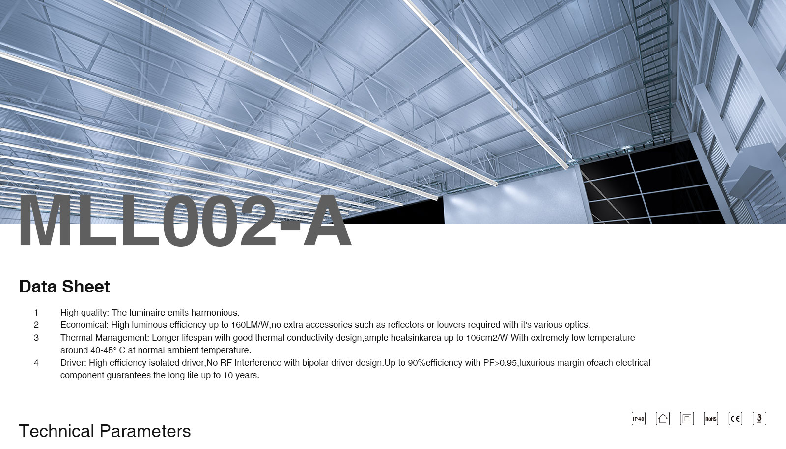 Tömeges vásárlás 50W/4000K/fehér lineáris világítás MLL002-A L0110B-KOSOOM-Lineáris High Bay LED-lámpák - ML00201