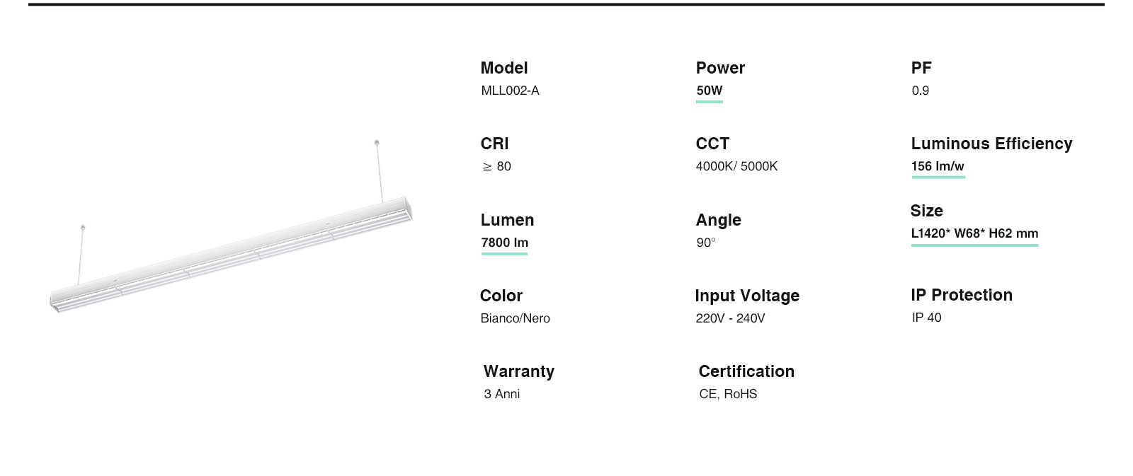 Linear Lightning MLL002-A L0116B -KOSOOM-Retail Store Lighting--ML00202