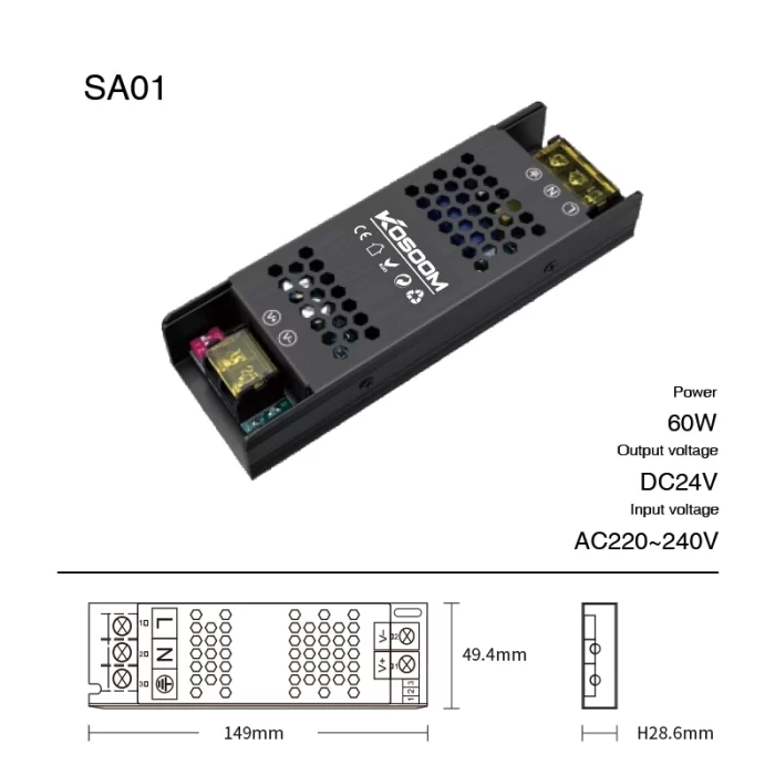 Fornitura putente è affidabile di 60 W - STL004-SA01-Kosoom- Alimentazione LED - SA01