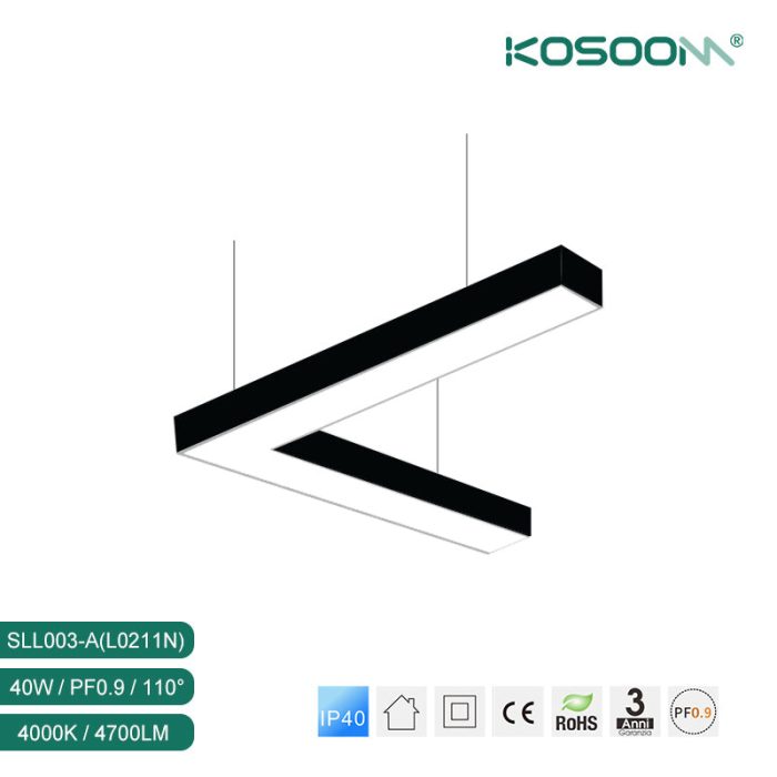 Kuwala kwa LED Linear Pendant L0202B 40W 4000K-KOSOOM-Linear Lights--SLL003 A 11N