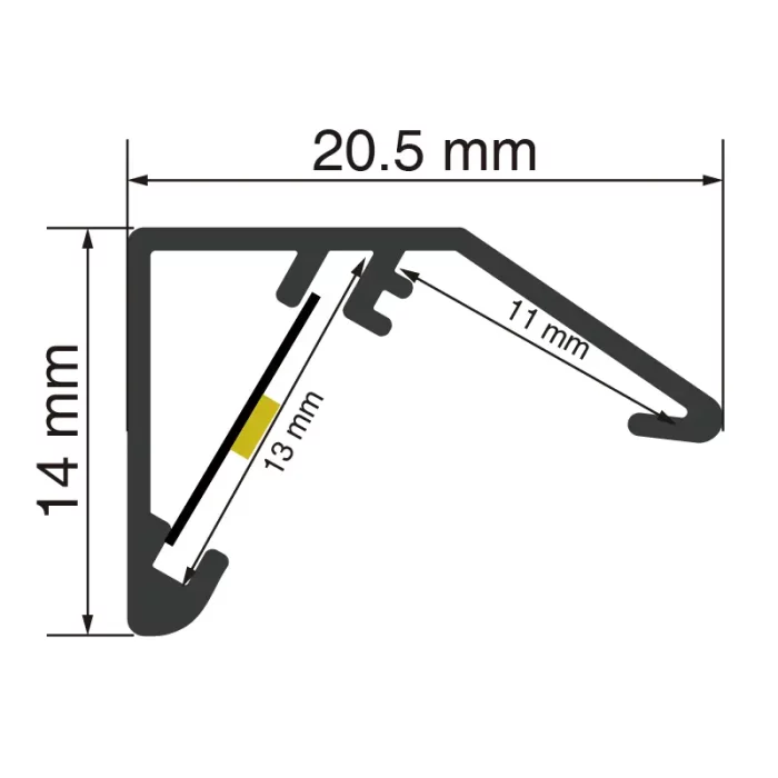 LED профил L2000×20.05×14mm - SP01-LED канал за повърхностен монтаж--SP01