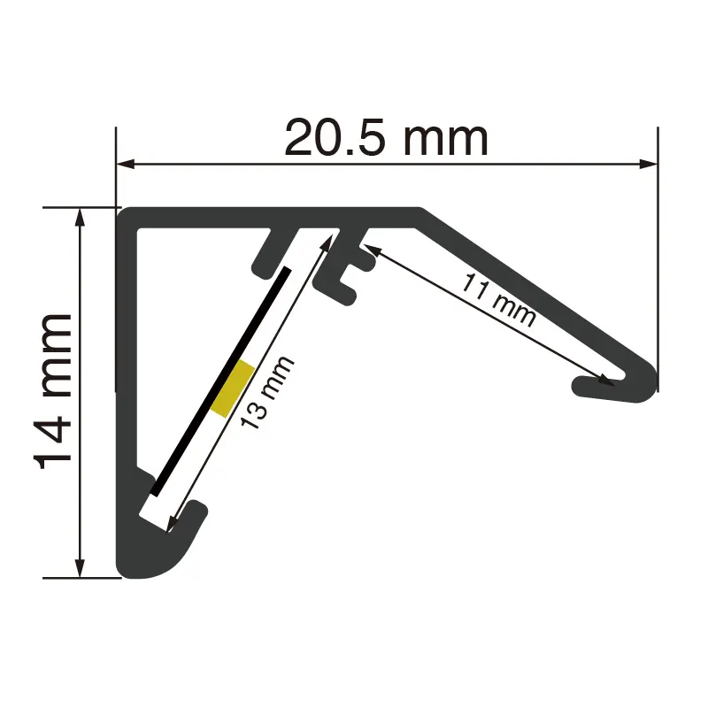 Profil LED L2000×20.05×14mm - SP01-Canal LED cu montare la suprafață--SP01