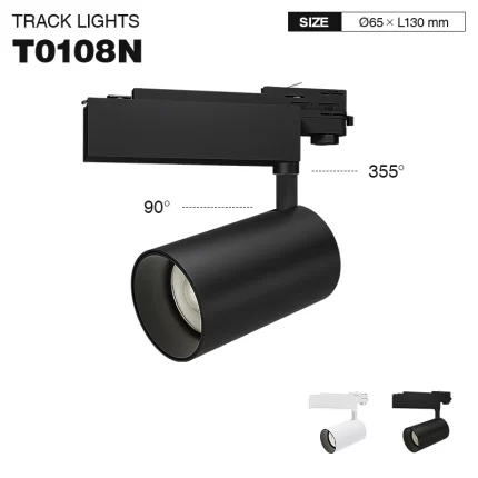 T0108N - 20W 4000K 36°N/B Ra80 Czarny - Oświetlenie szynowe LED-20W Reflektory LED-TRL001-T0108N