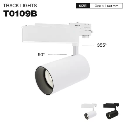 T0109B – 30 W 3000 K 24° N/B Ra80 Weiß – LED-Schienenleuchten – Flur-Schienenbeleuchtung – TRL001-T0109B