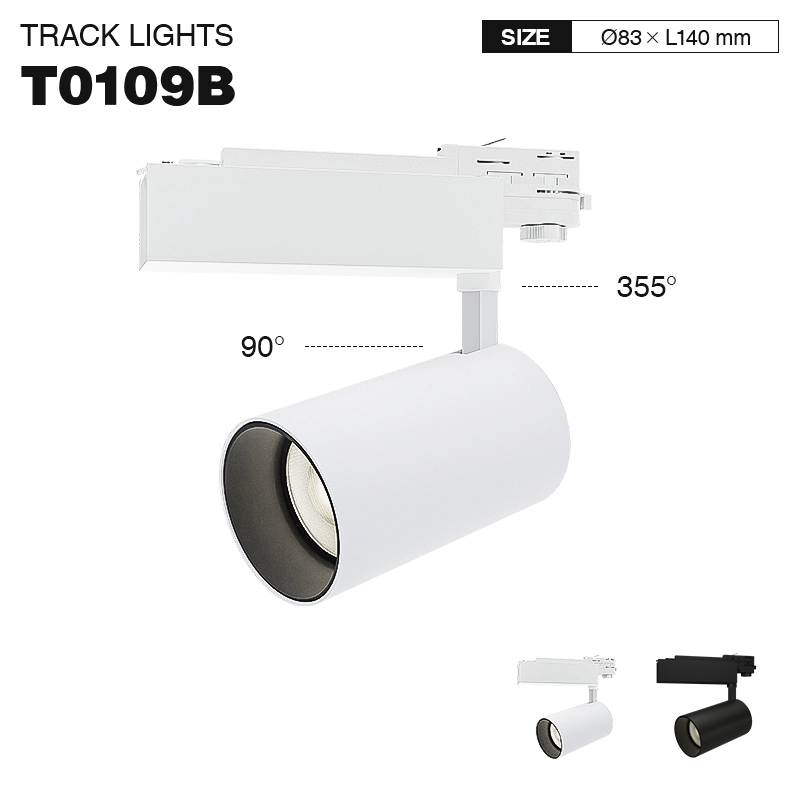 T0109B - 30W 3000K 24°N/B Ra80 أبيض - مصابيح مسار LED - إضاءة مسار المدخل - TRL001-T0109B