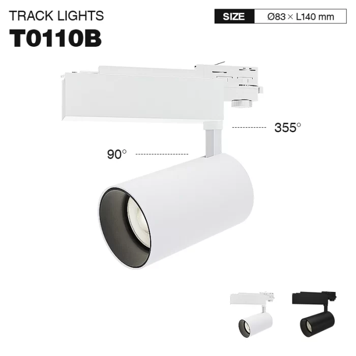 T0110B - 30W 3000K 36˚N/B Ra80 Bianco - Illuminazione da binario a LED-Faretti da binario-TRL001-T0110B